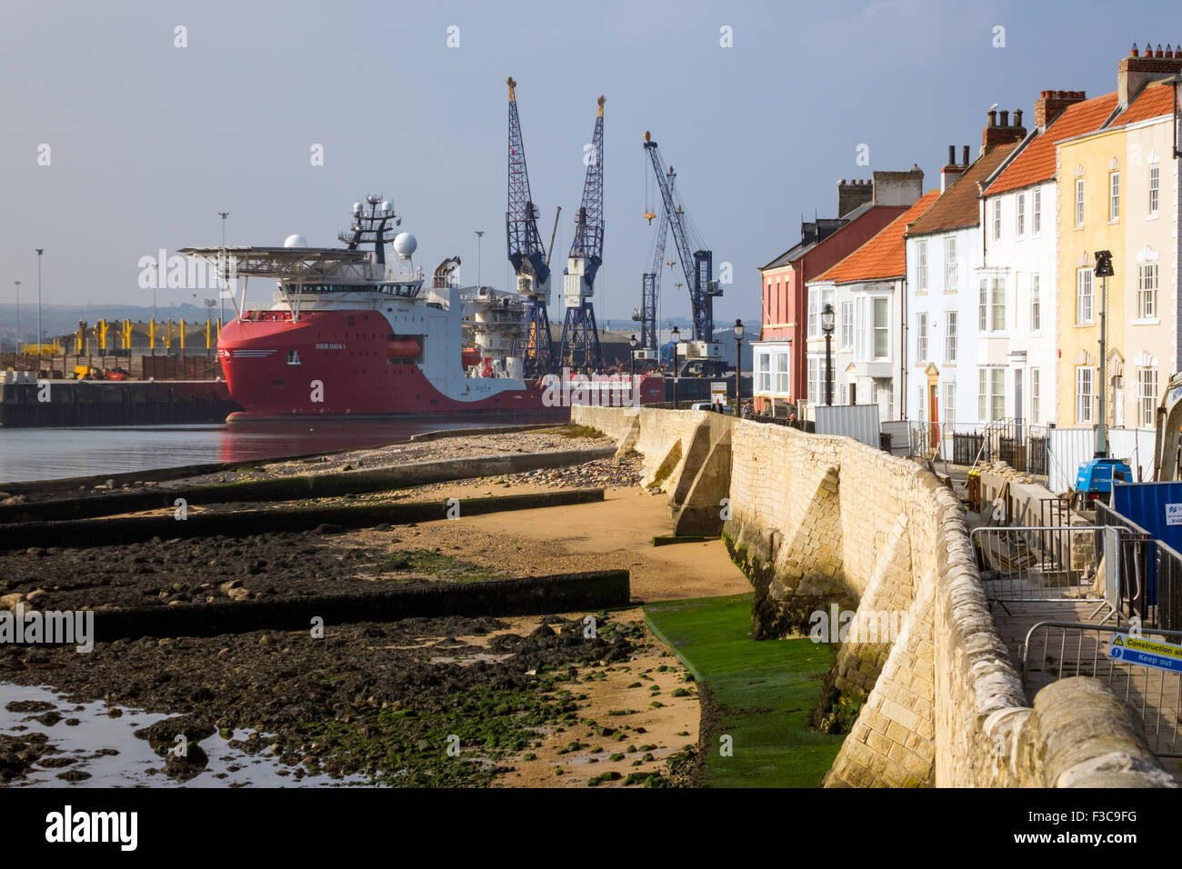 Traditional houses at Hartlepool Heugh Headland overlooking the harbour