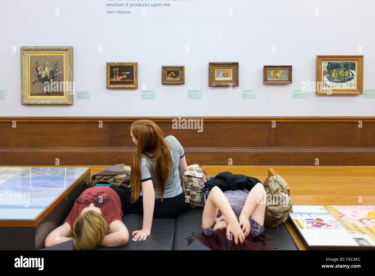Paintings on display at Kelvingrove Art Gallery and Museum in Glasgow United Kingdom Stock Photo