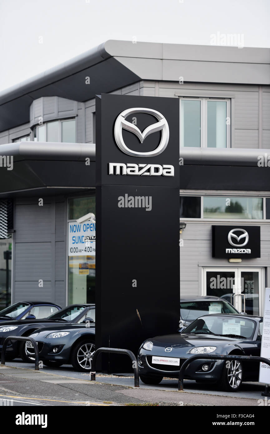 Mazda car dealership showroom in Portslade Brighton Sussex Stock Photo