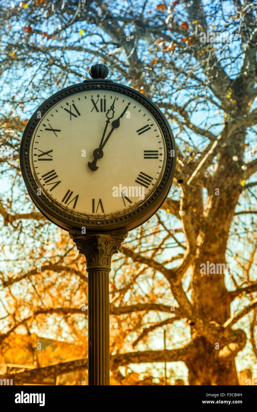 Street clock in a town square Stock Photo