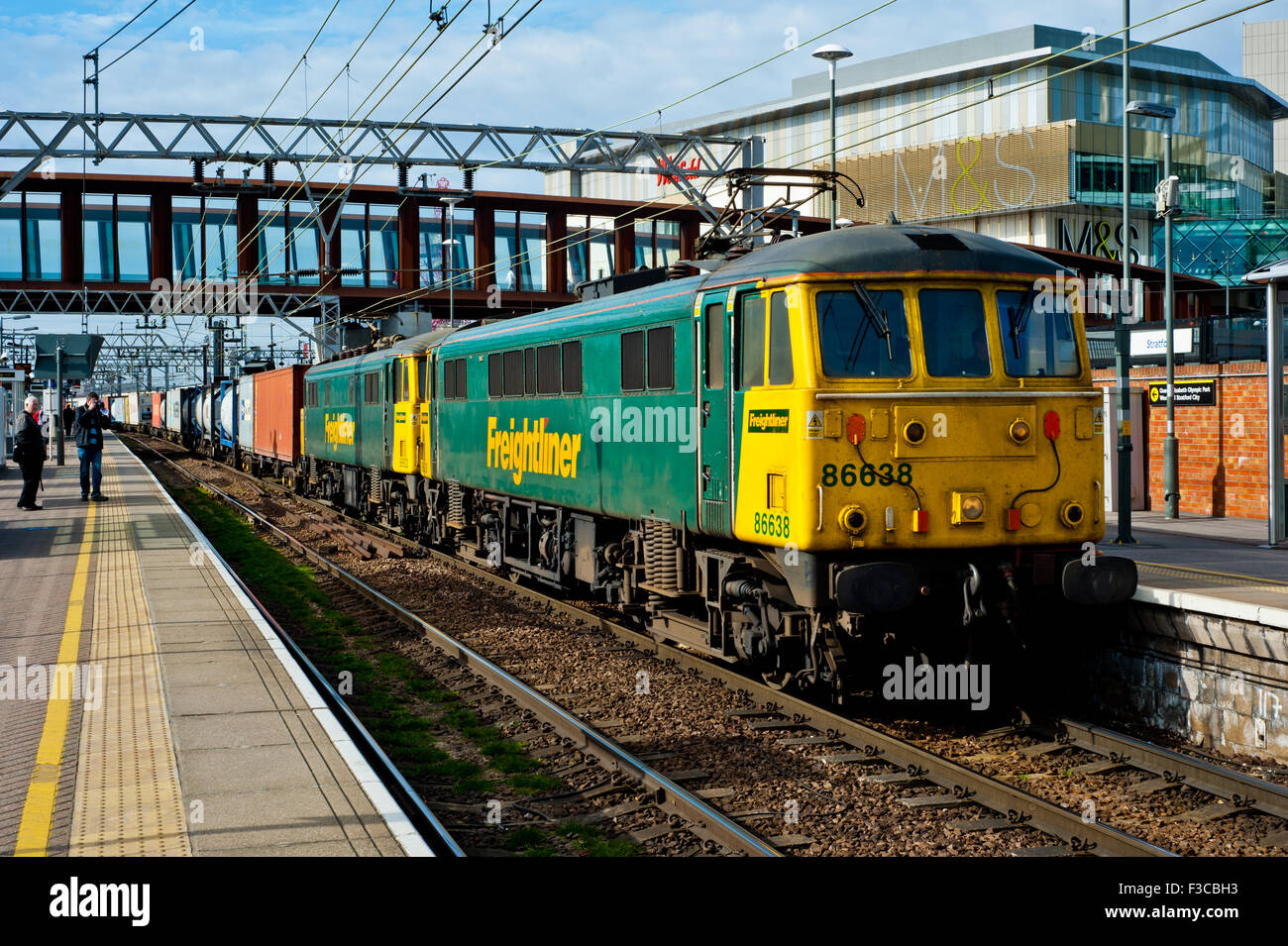 Freightliner train at Stratford, London Stock Photo