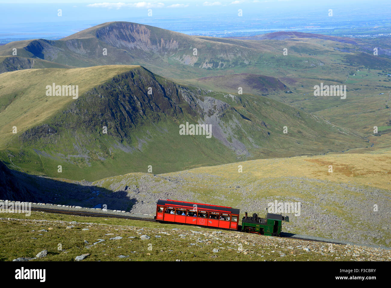 Snowdonia Mountain Railway in Gwynedd, North Wales Stock Photo