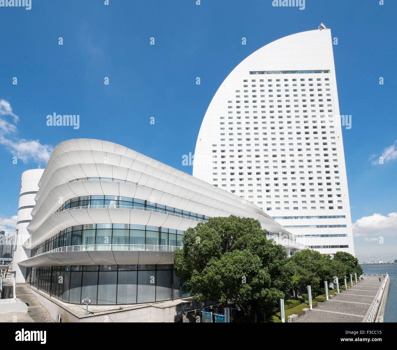 View of modern Intercontinental Hotel and Pacifico Conference  Centre in Minato Mirai, Yokohama, Japan Stock Photo