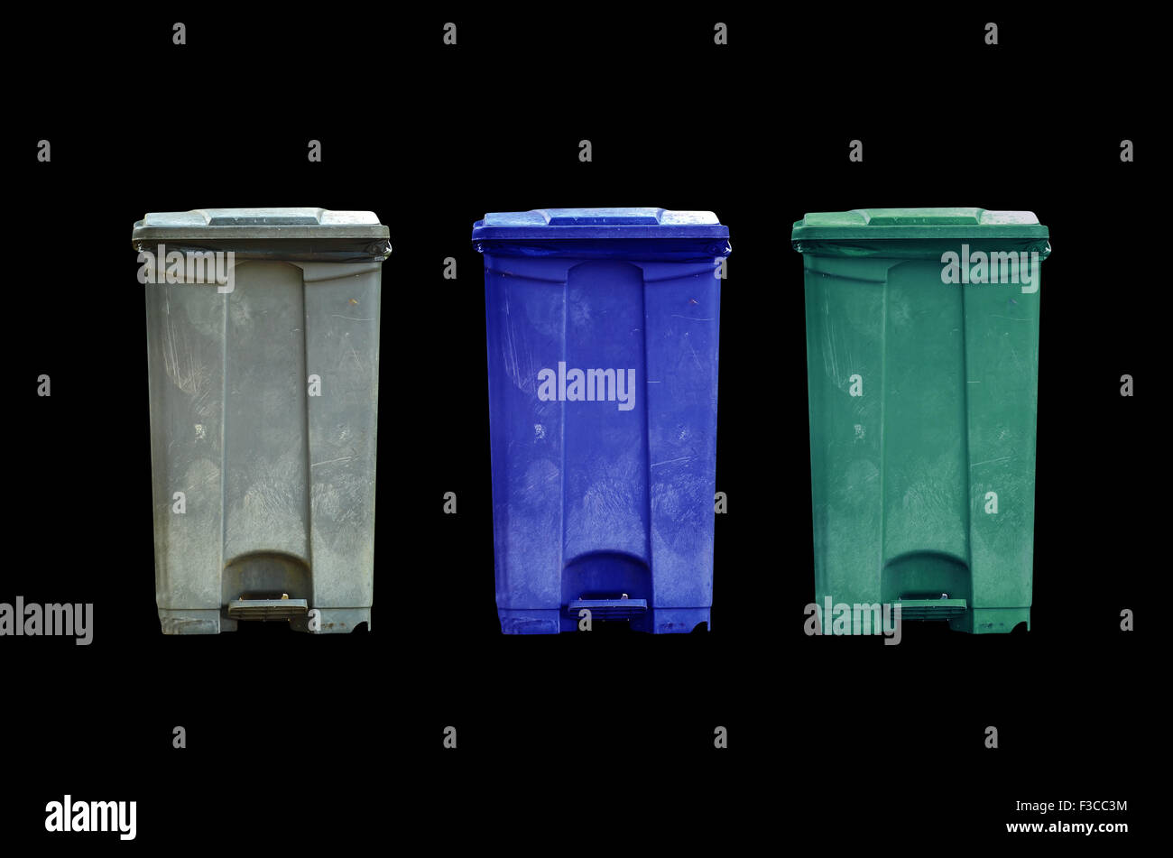Garbage can on black background Stock Photo - Alamy