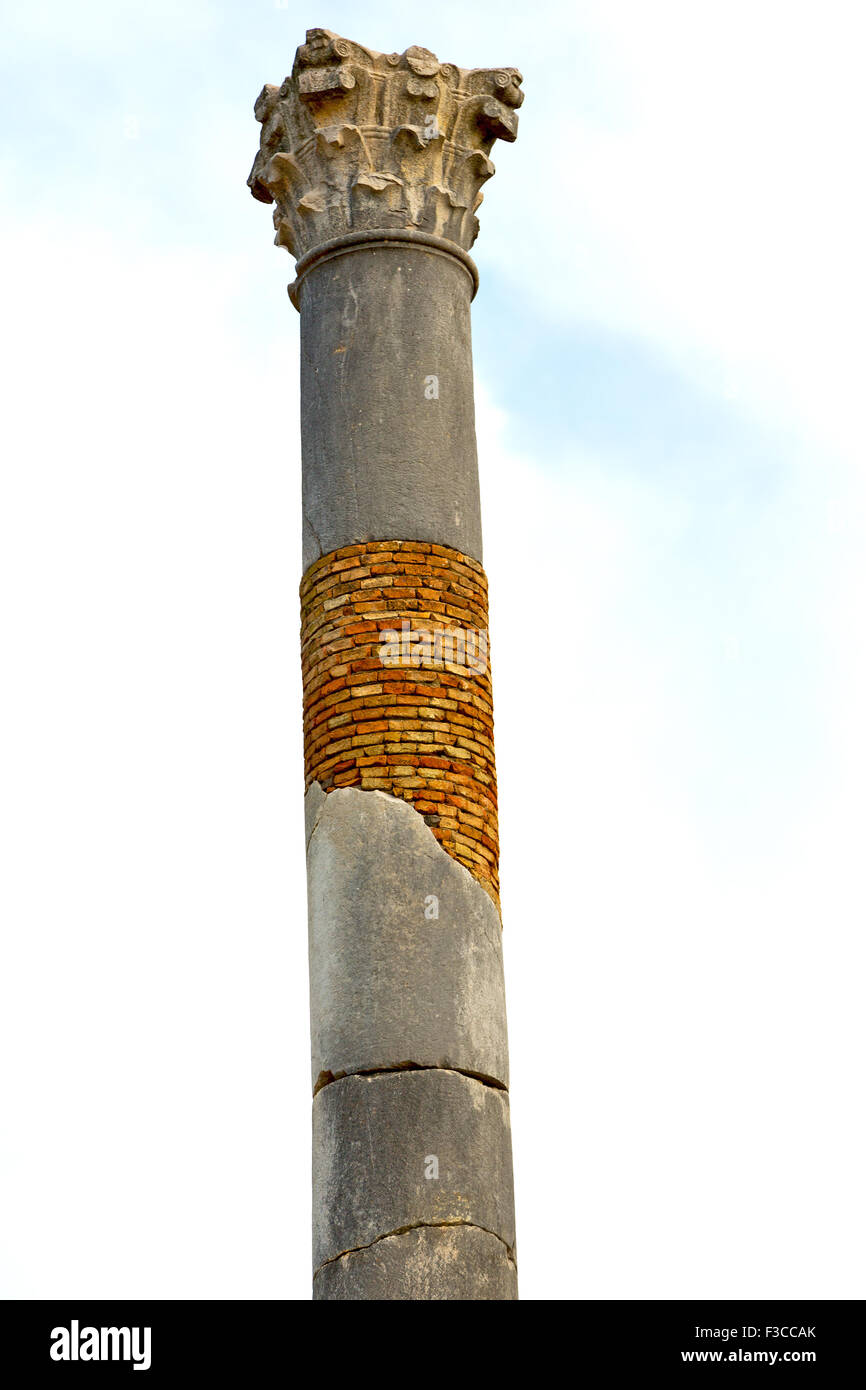 old column in the africa sky history and nature Stock Photo - Alamy