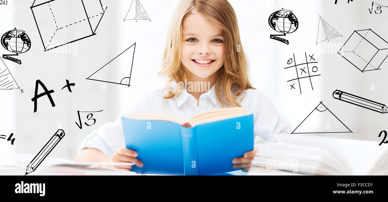 student girl studying at school Stock Photo - Alamy