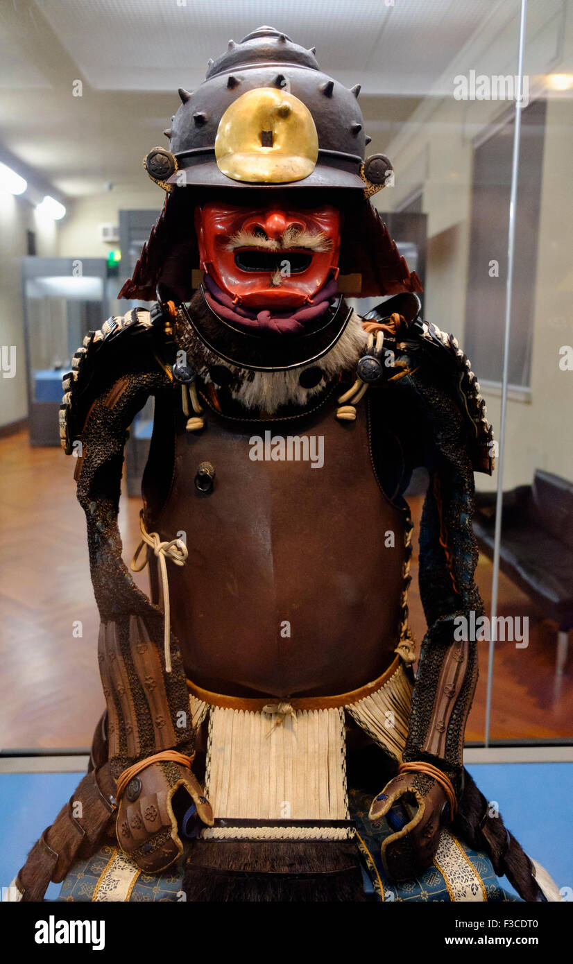 Samurai armour on display at Tokyo National Museum in Tokyo Japan Stock Photo