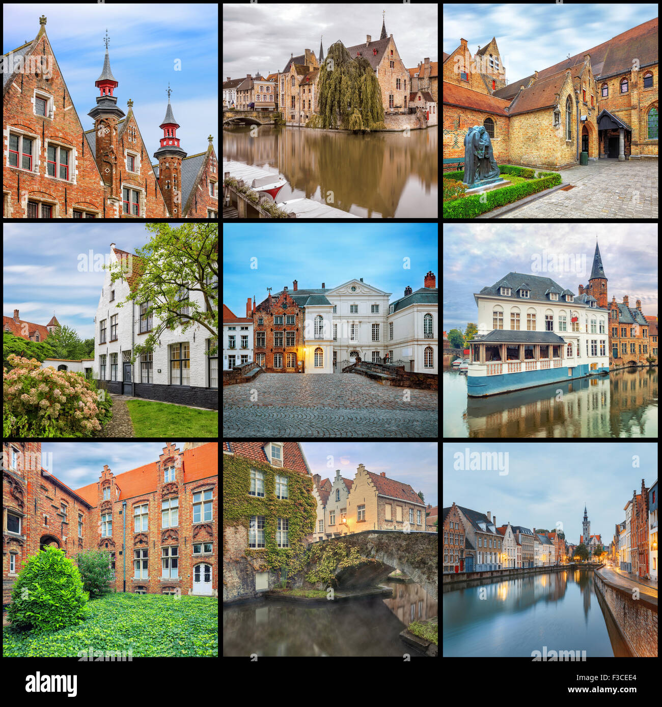 Brugge canals at sunrise Stock Photo