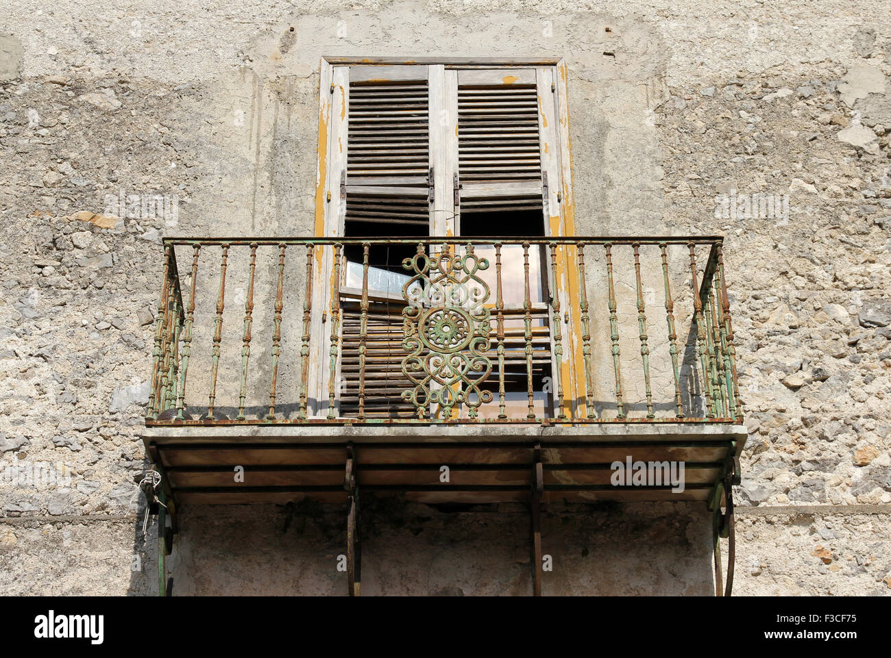 wrought iron balcony Ravello Campania Italy Stock Photo