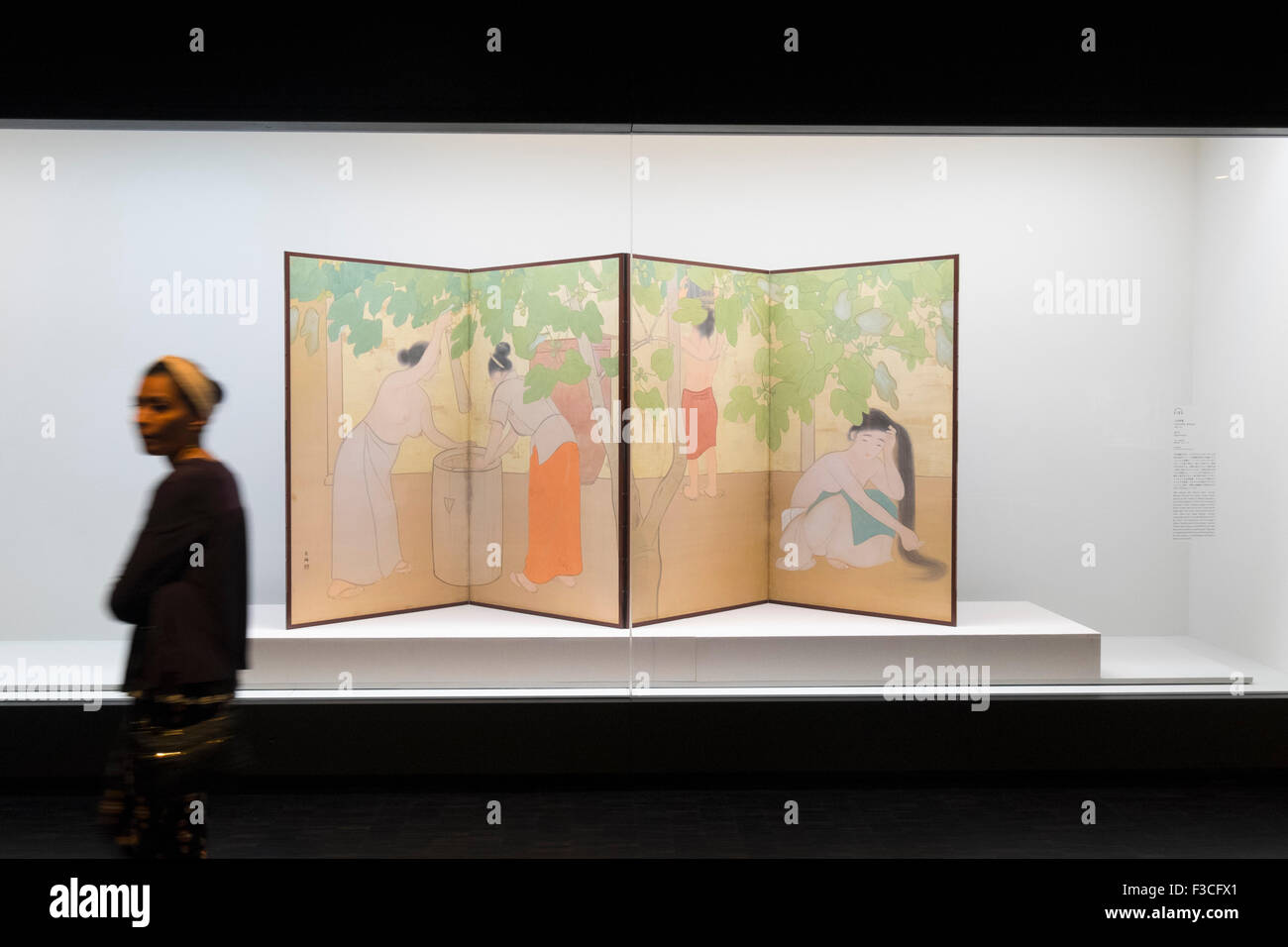Modern Japanese screen painting on display at National Museum of  Modern Art  in Tokyo Stock Photo