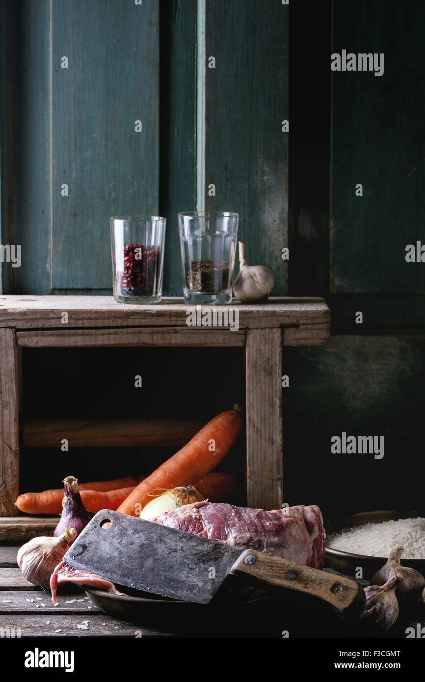 Ingredients for pilaf Stock Photo Alamy