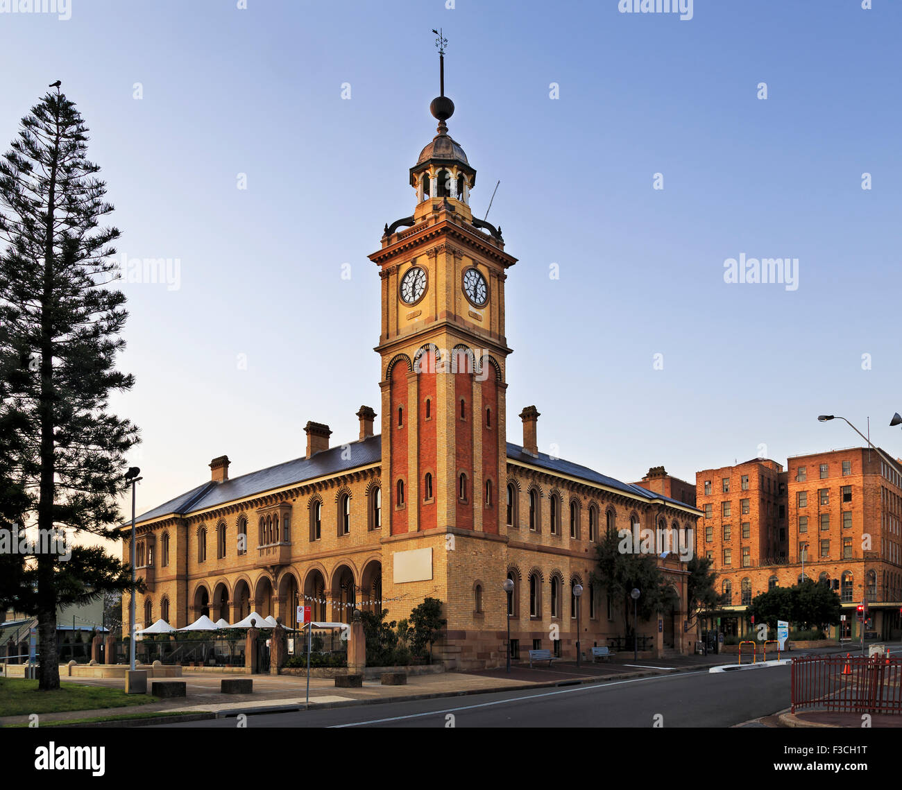 facade of historic Customs house building in Newcastle, Australia