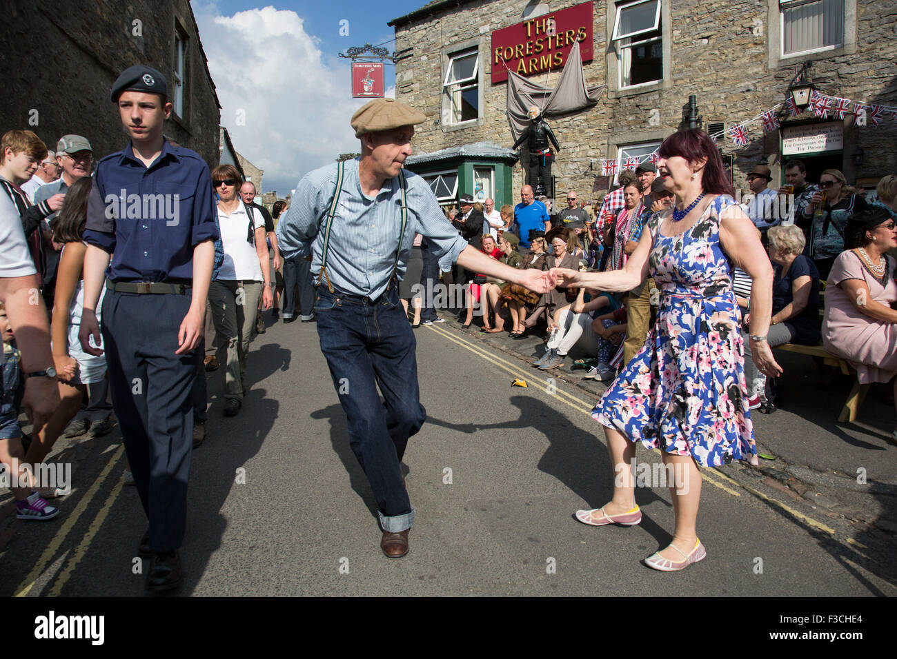 Grassington 1940s weekend event held hires stock photography and