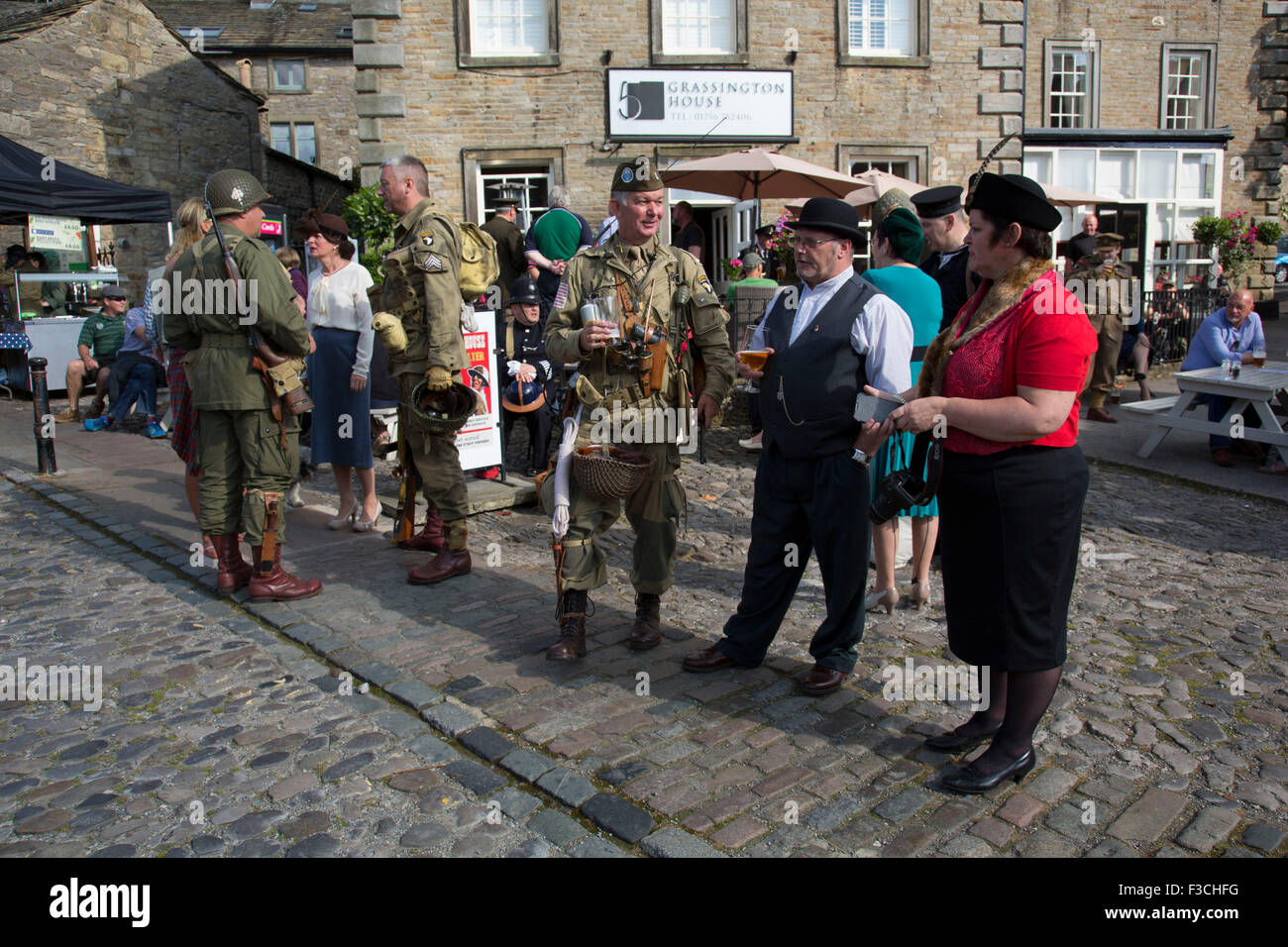 Grassington 1940s weekend event held hires stock photography and