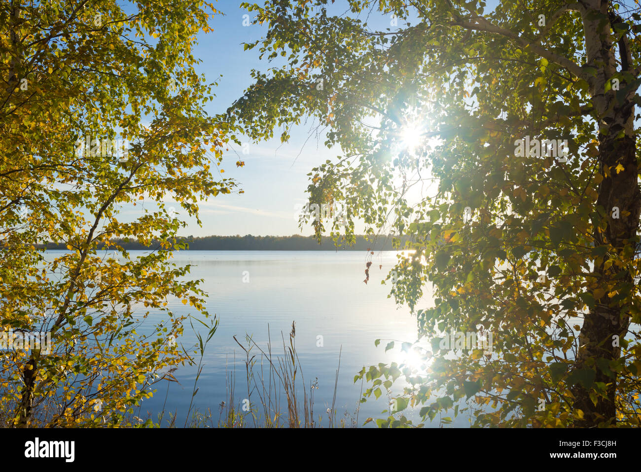 autumn lake landscape Stock Photo