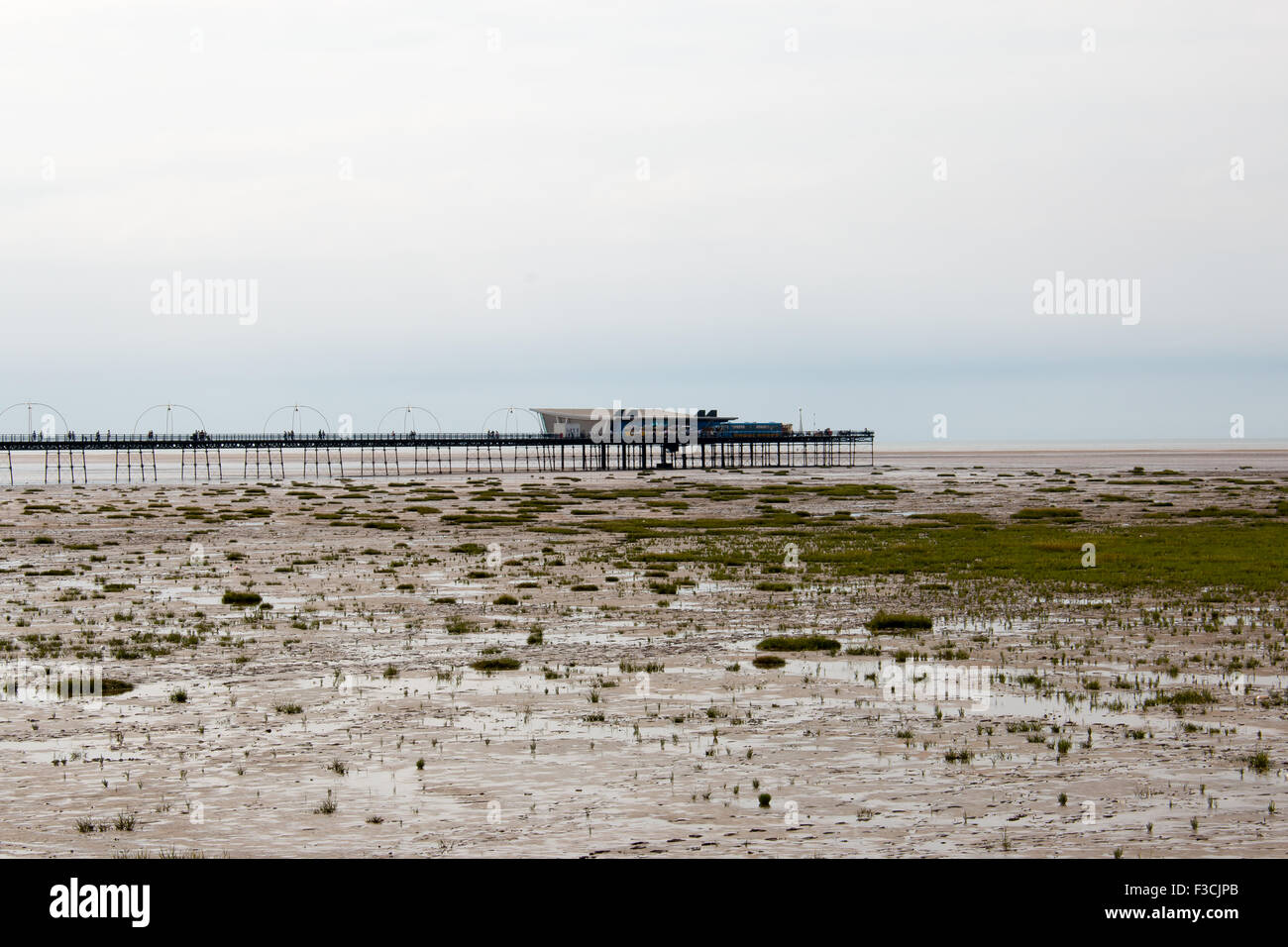 Southport Pier and overcast weather Stock Photo - Alamy