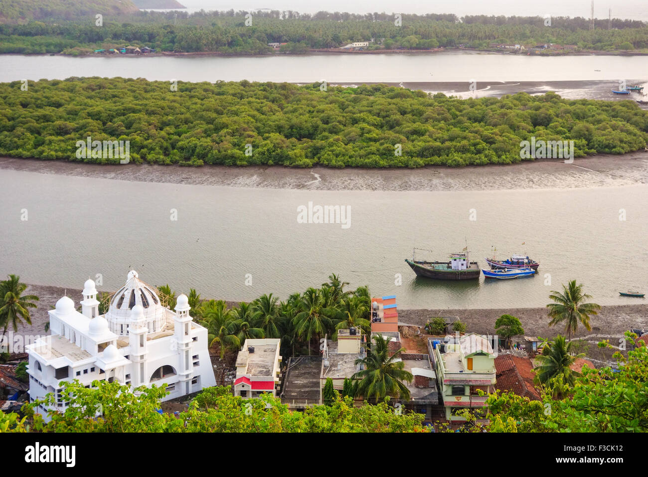 View of Kajali River, Kajali Mangroves and Adampur Jama Masjid Stock ...