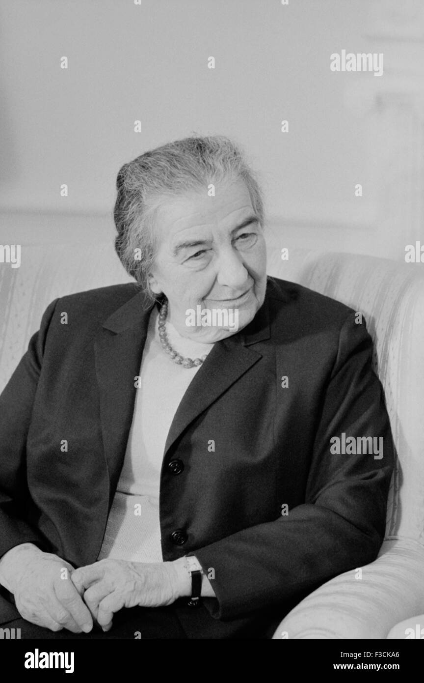 Israeli Prime Minister Golda Meir March 1, 1973 in Washington, DC. Stock Photo