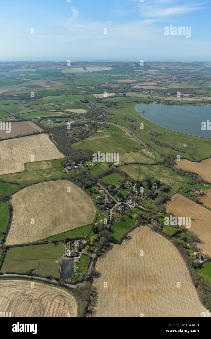 Aerial photograph of Arlington, East Sussex Stock Photo