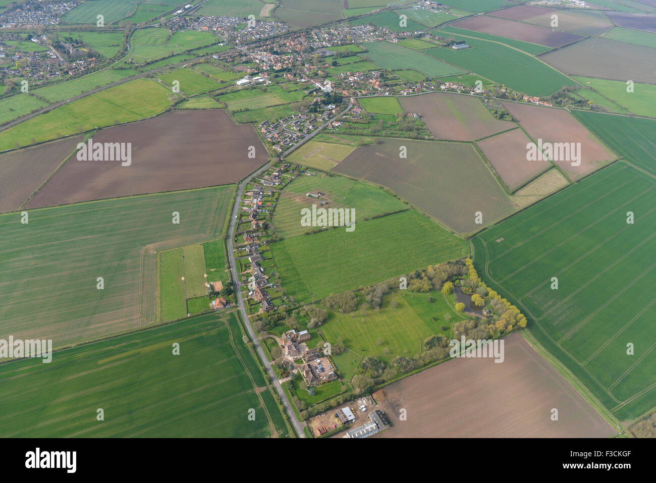 Aerial photograph of Aslockton, Nottinghamshire Stock Photo