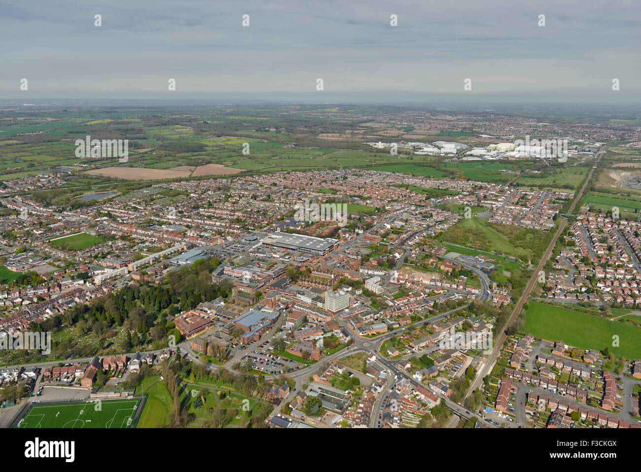 Aerial photograph of Bedworth, Warwickshire Stock Photo
