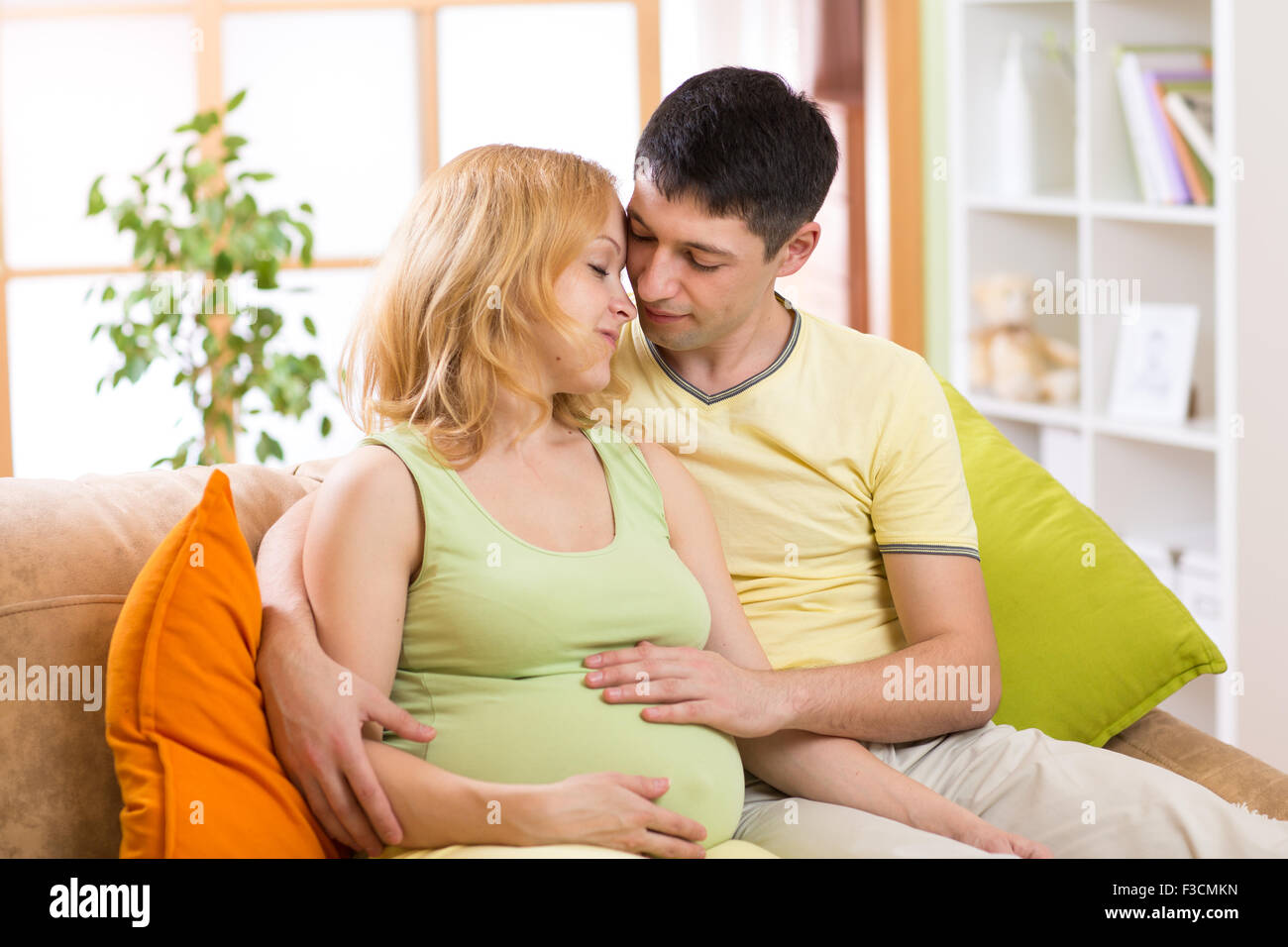 Happy Couple expecting new baby Stock Photo