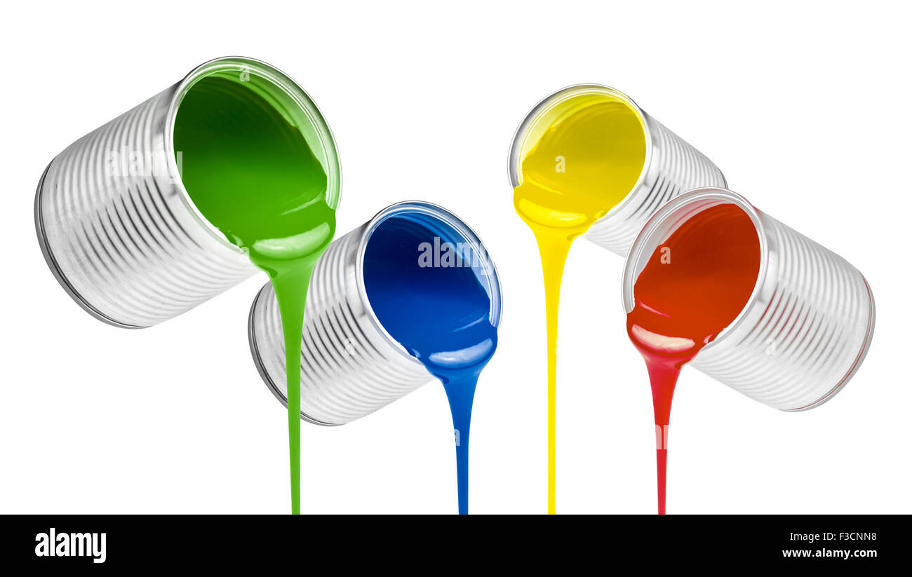Colour paint pouring from bucket hires stock photography and images
