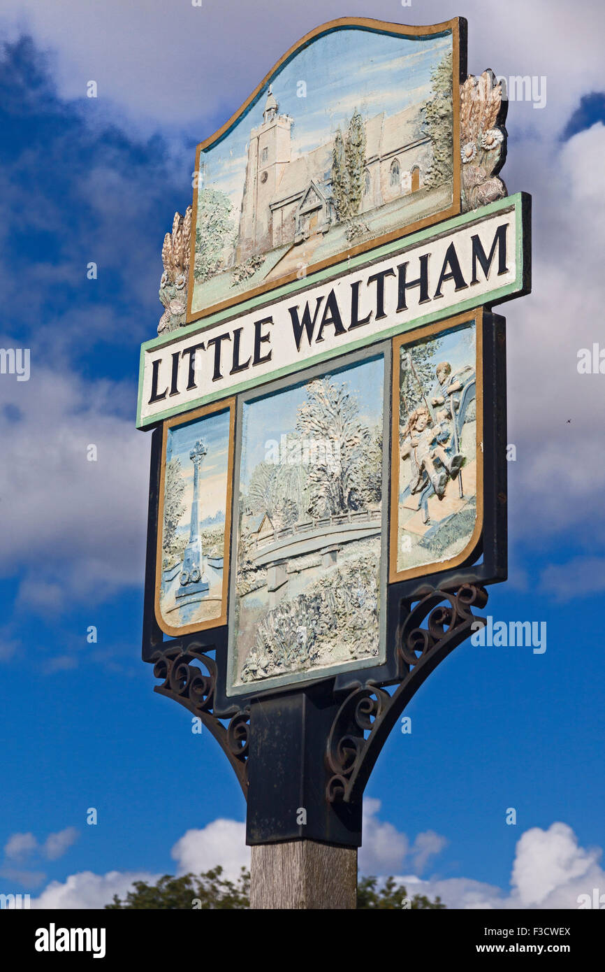 Little Waltham, Essex A typical village sign Stock Photo Alamy