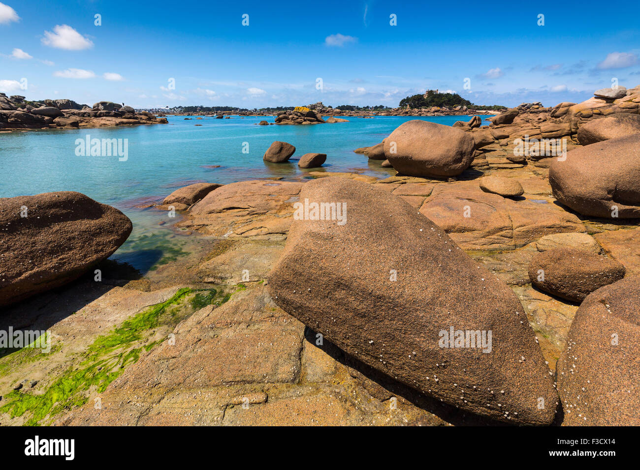 Pink Rocks France Giant rocks at the Cote granit rose pink granite coast Ploumanac´h ...