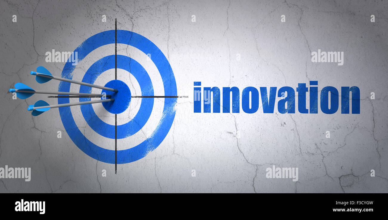 Business concept: target and Innovation on wall background Stock Photo ...