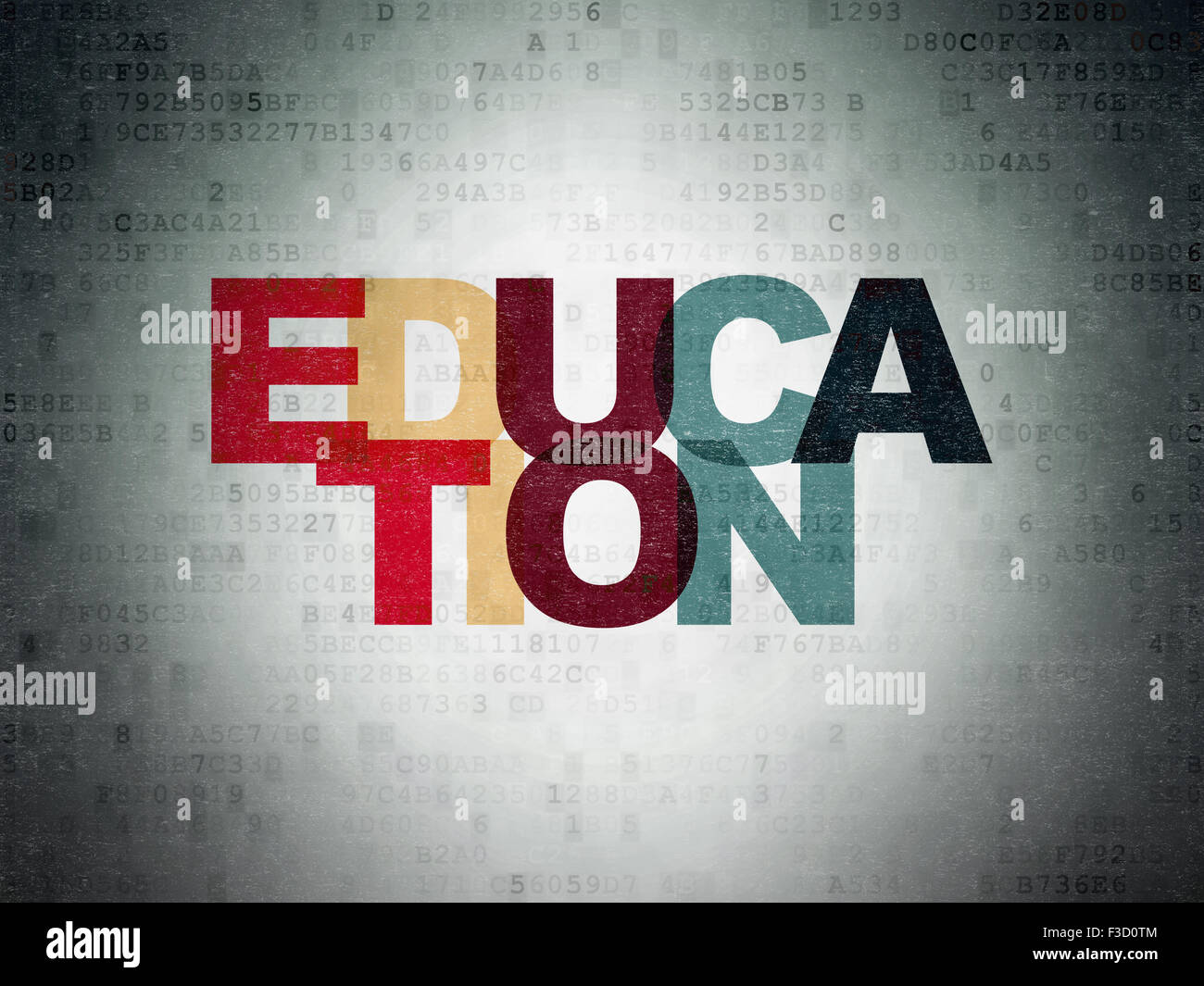 Learning concept: Painted multicolor text Education on Digital Paper ...