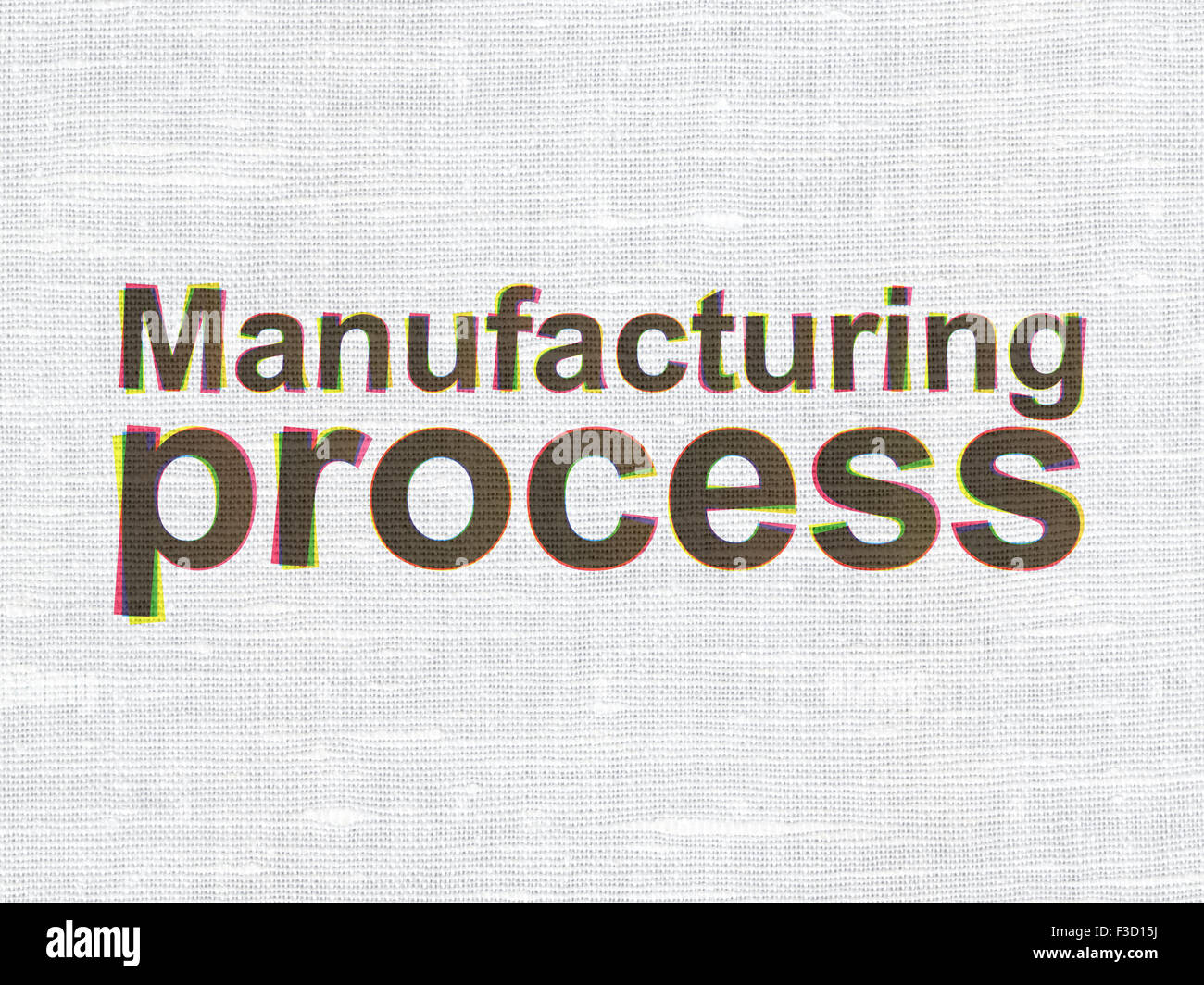 Industry concept CMYK Manufacturing Process on linen fabric texture