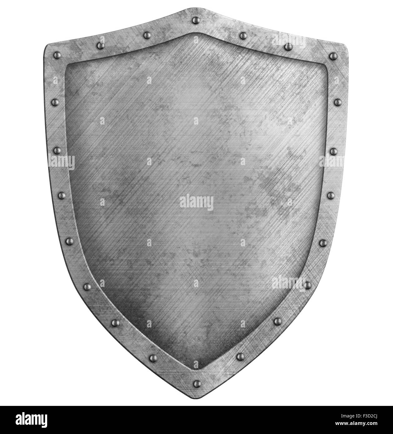 metal shield isolated on white Stock Photo