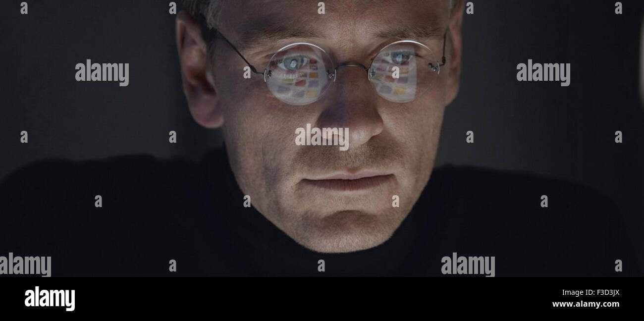STEVE JOBS 2015 Universal Pictures filkm with from left Michael Fassbender as Steve Jobs, Michael Stuhlbarg, Kate Winslet Stock Photo