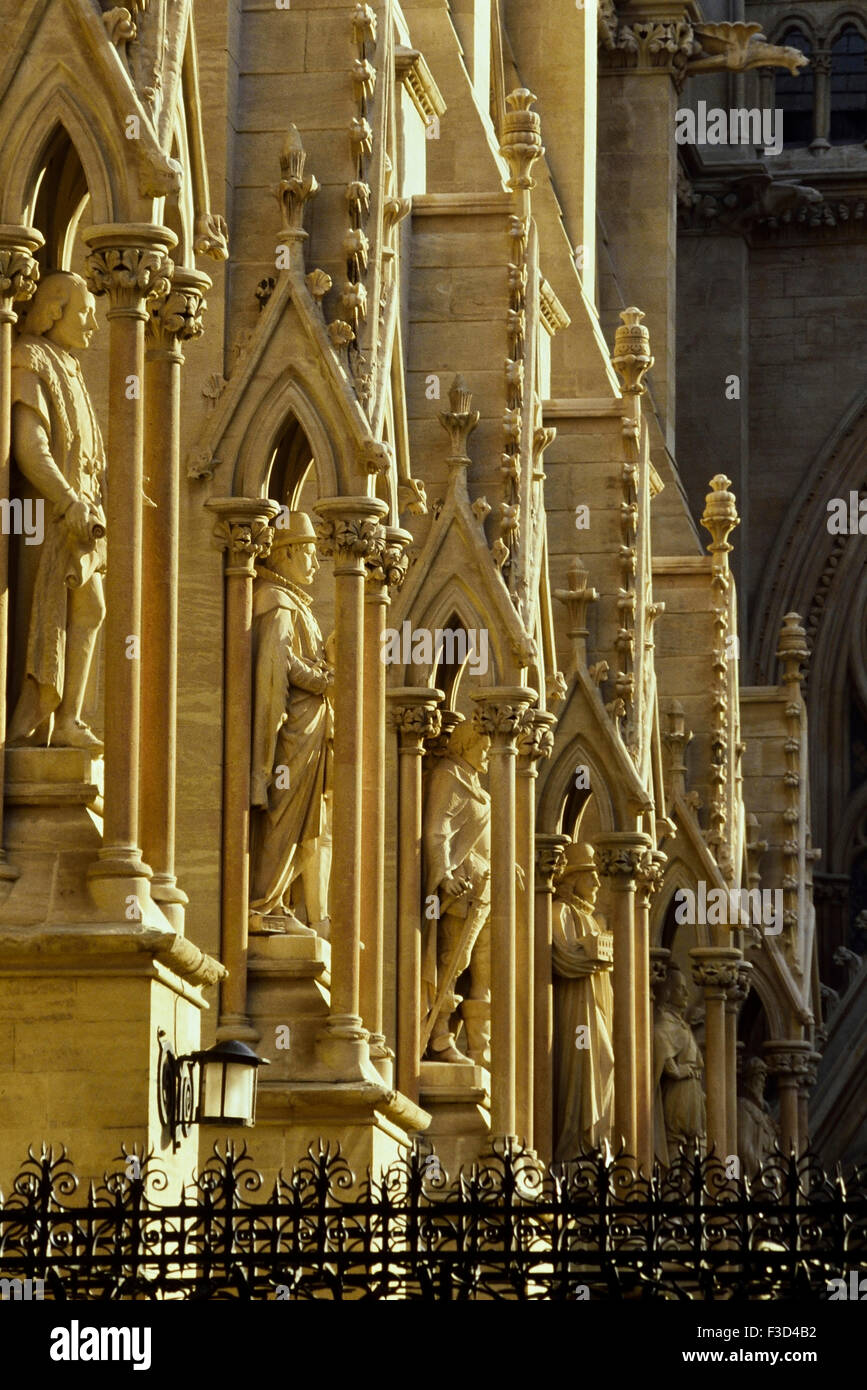Sculptures on St John's College Chapel. Cambridge. England. UK Stock
