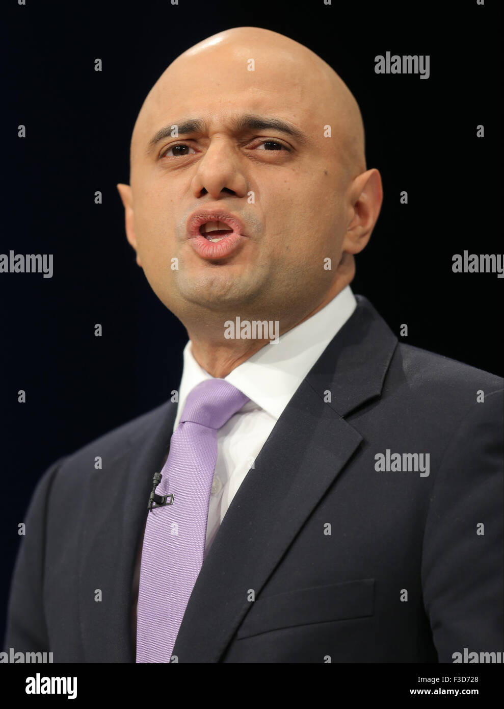 Sajid Javid Mp Secretary Of State For Business, Innovation And Skills Conservative Party Conference 2015 Manchester Central, Manchester, England 05 October 2015 Addresses The Conservative Party Conference 2015 At Manchester Central, Manchester Credit:  Allstar Picture Library/Alamy Live News Stock Photo