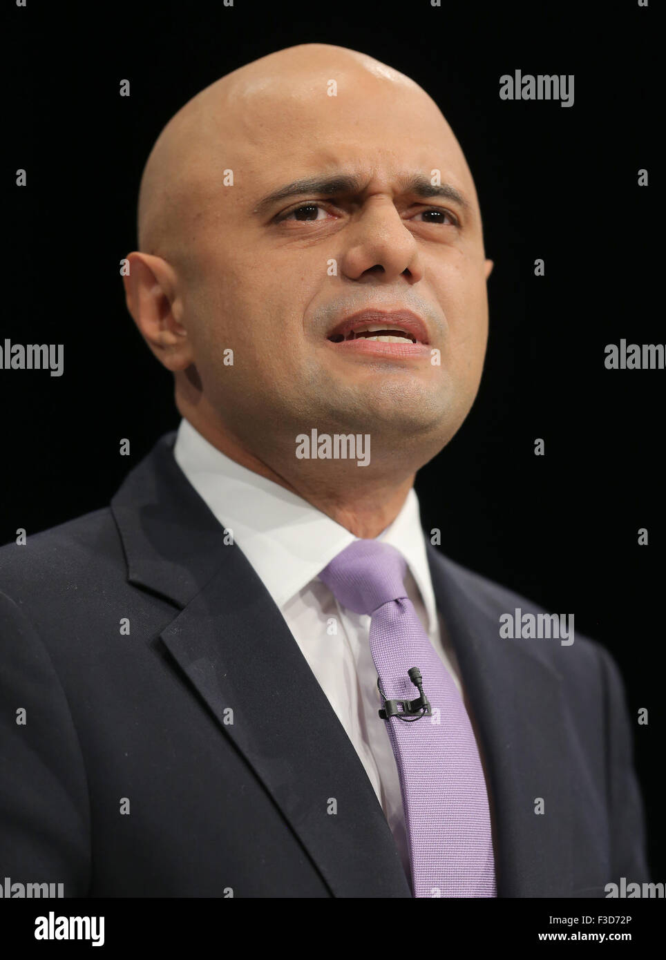 Sajid Javid Mp Secretary Of State For Business, Innovation And Skills Conservative Party Conference 2015 Manchester Central, Manchester, England 05 October 2015 Addresses The Conservative Party Conference 2015 At Manchester Central, Manchester Credit:  Allstar Picture Library/Alamy Live News Stock Photo