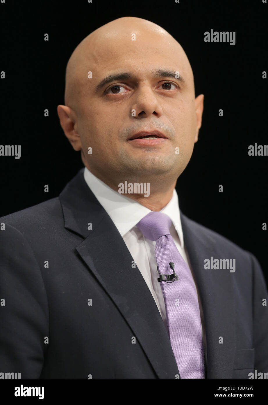 Sajid Javid Mp Secretary Of State For Business, Innovation And Skills Conservative Party Conference 2015 Manchester Central, Manchester, England 05 October 2015 Addresses The Conservative Party Conference 2015 At Manchester Central, Manchester Credit:  Allstar Picture Library/Alamy Live News Stock Photo