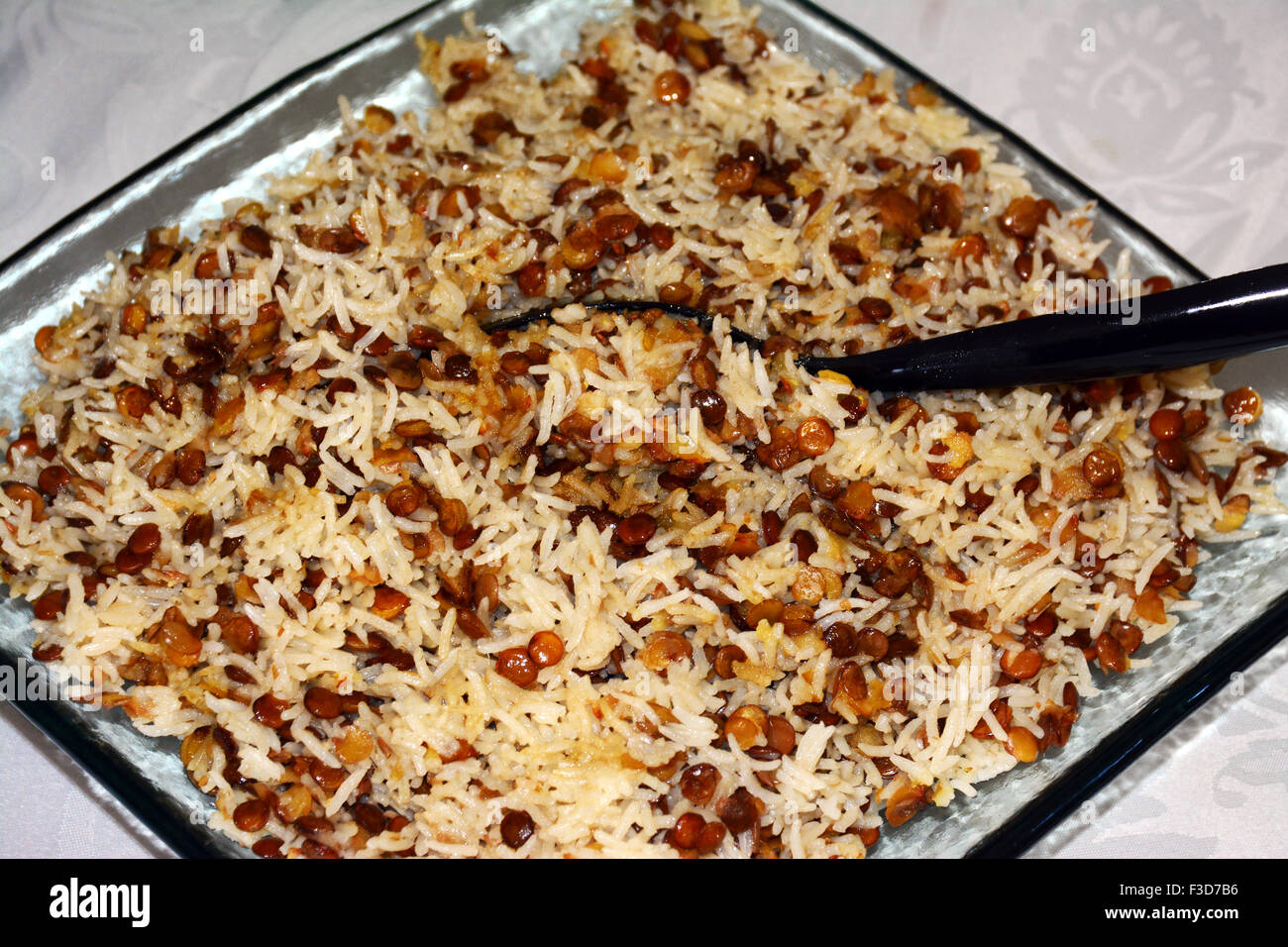 Rice and lentils dish, Mediterranean food Stock Photo