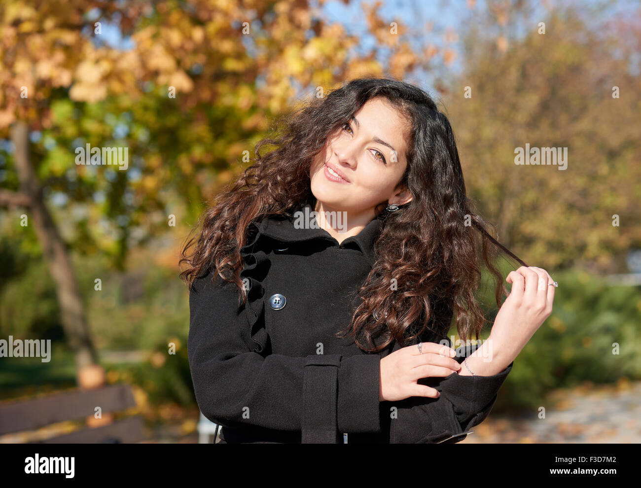 girl portrait at autumn season in city park Stock Photo - Alamy