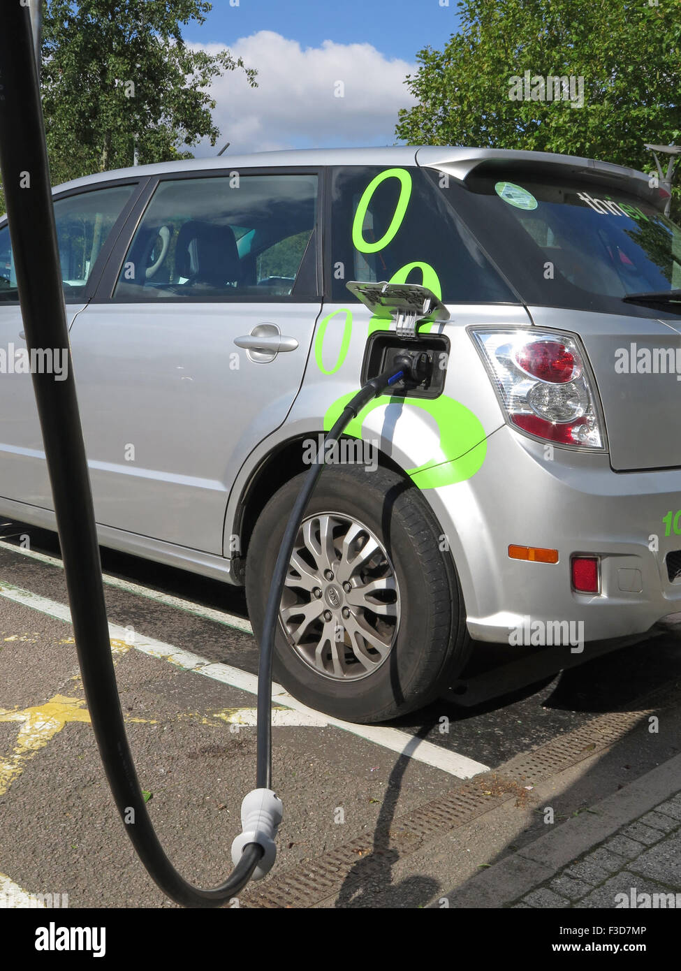 Electric Car Charging Point at South Mimms Motorway Services on the M25 Stock Photo