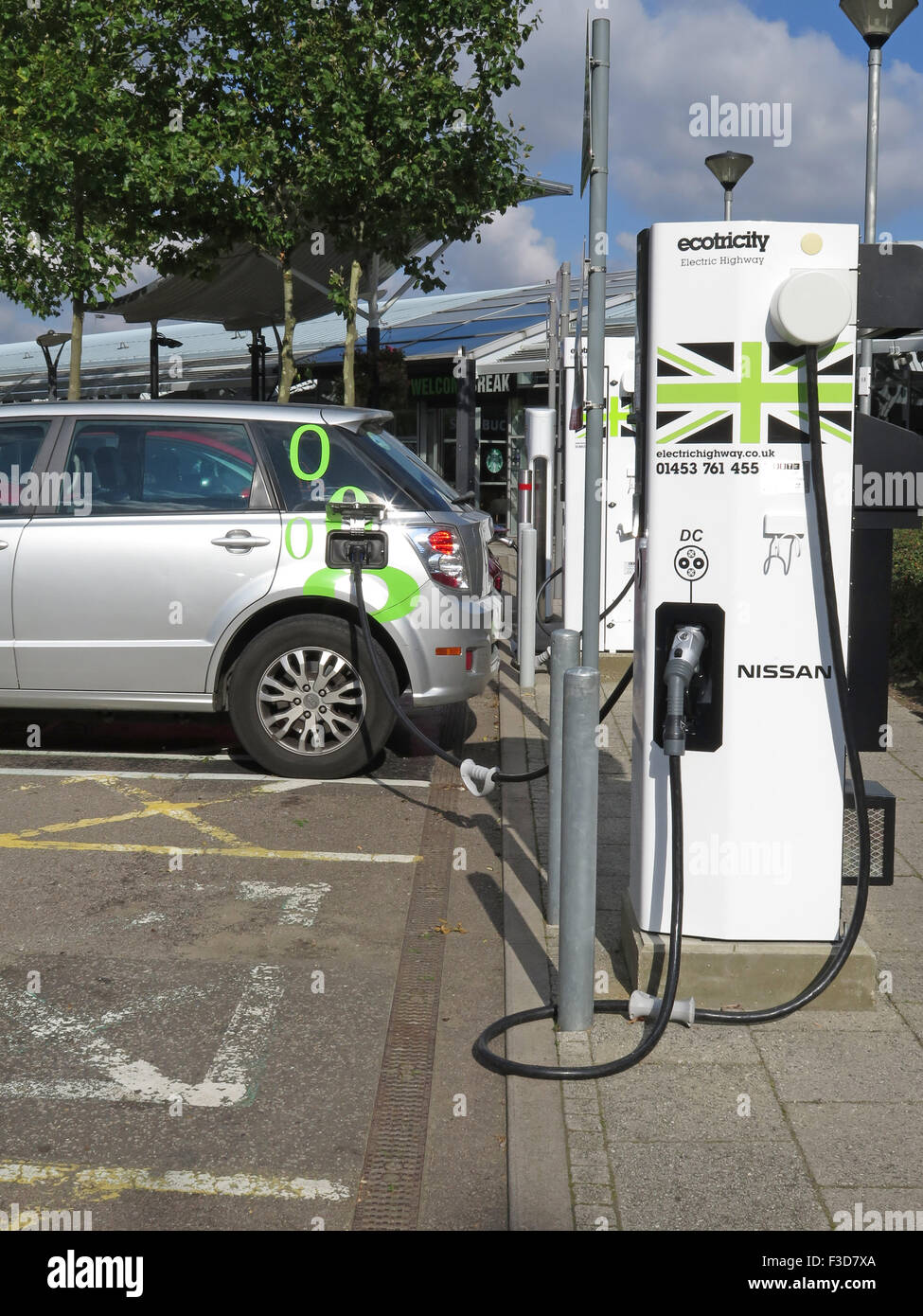 Electric Car Charging Point at South Mimms Motorway Services on the M25