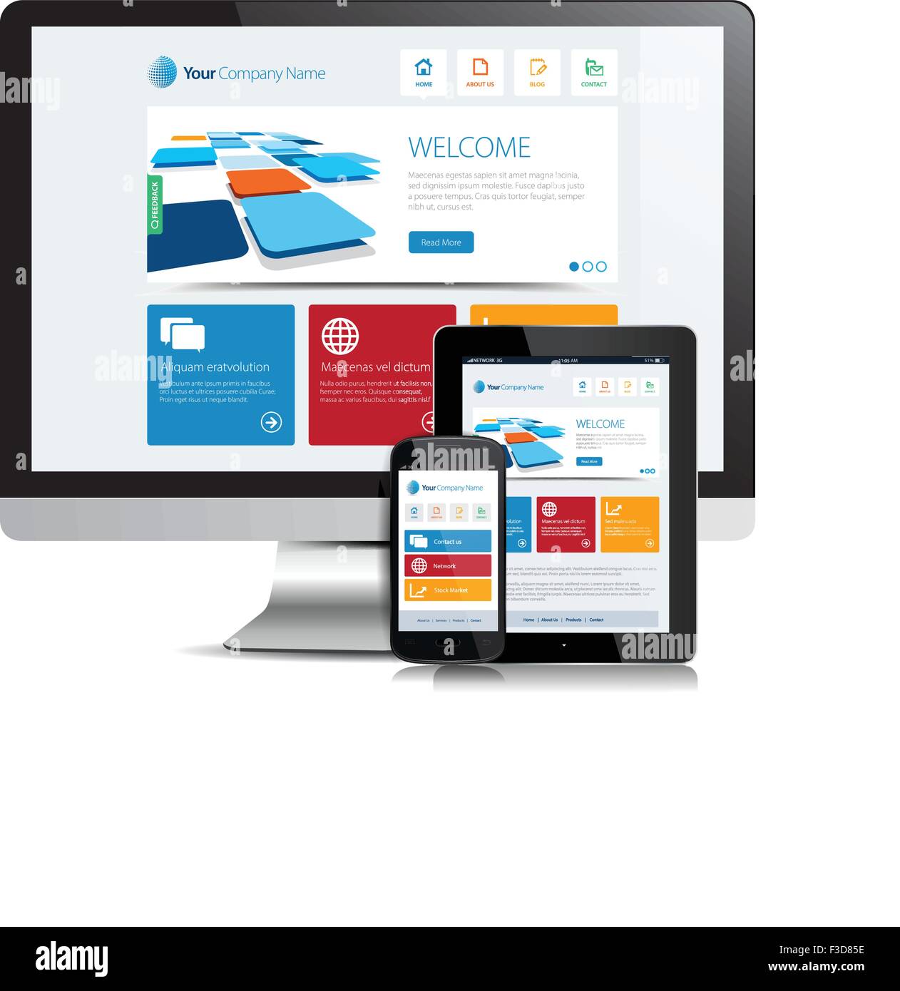 This image is a vector file representing a smartphone and a tablet with