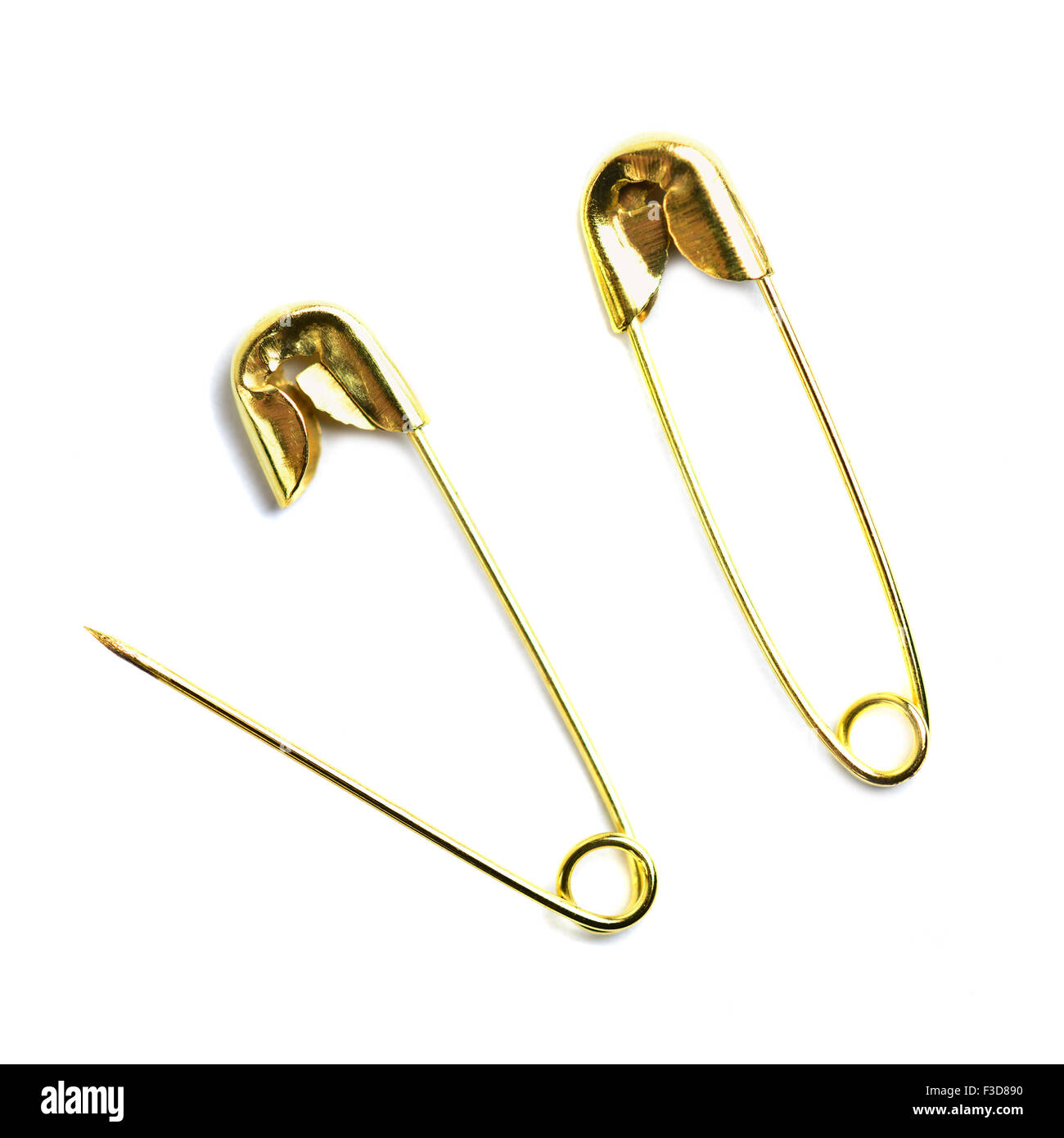 Gold Color Safety Pins Commonly Used Fasten Clothing Isolated White Stock  Photo by ©shamils 649534818