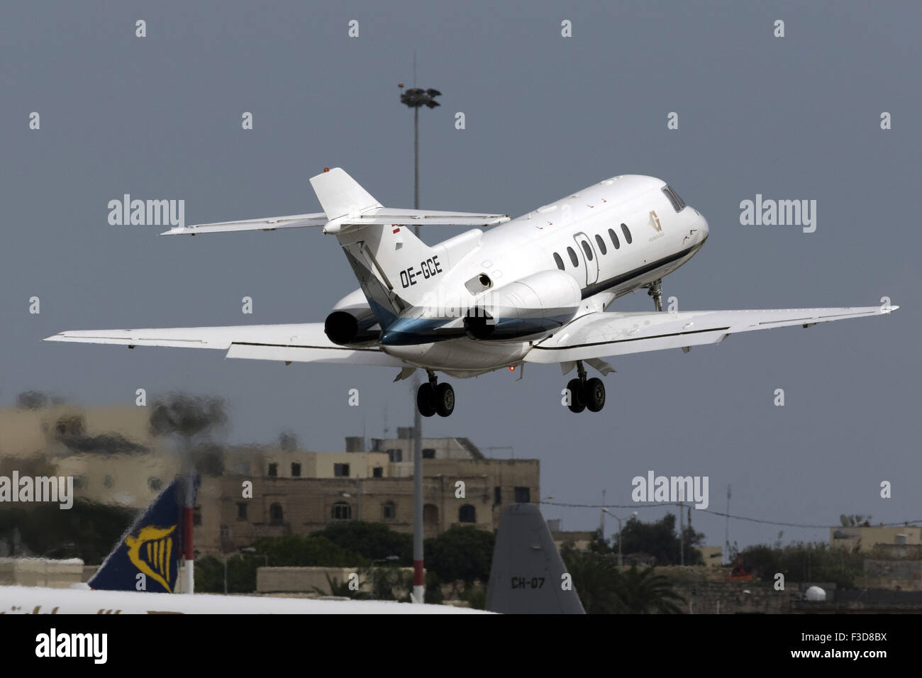 Hawker 800XP on take off Stock Photo Alamy