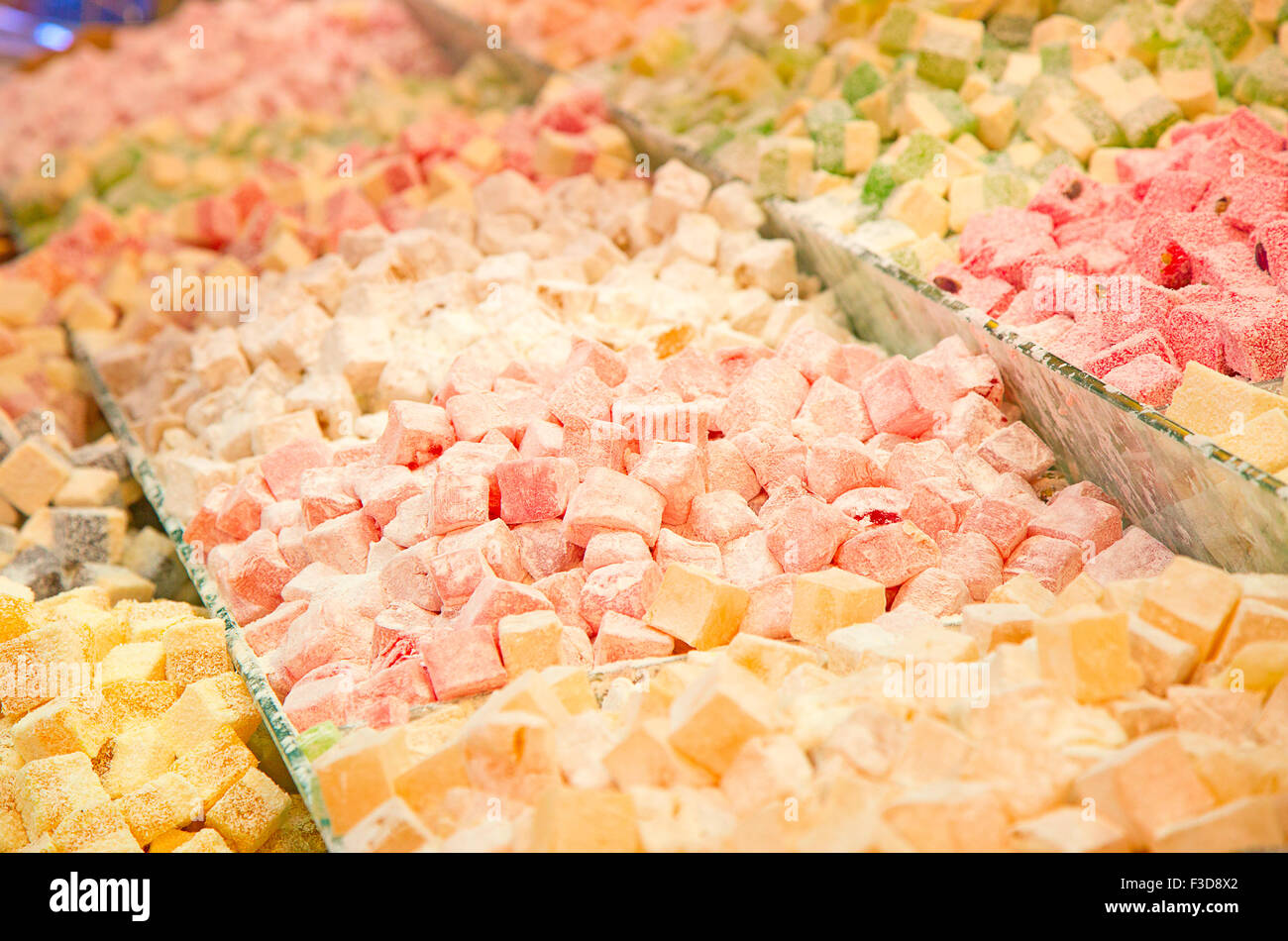 Famous turkish delights on the market Stock Photo Alamy