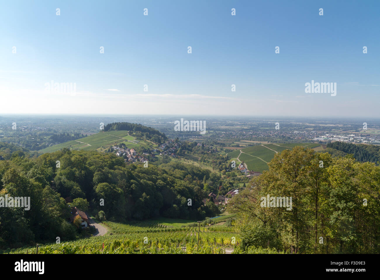 View from the castle ruins Neuwindeck in Buhl, Baden-Wurttemberg, Germany Stock Photo