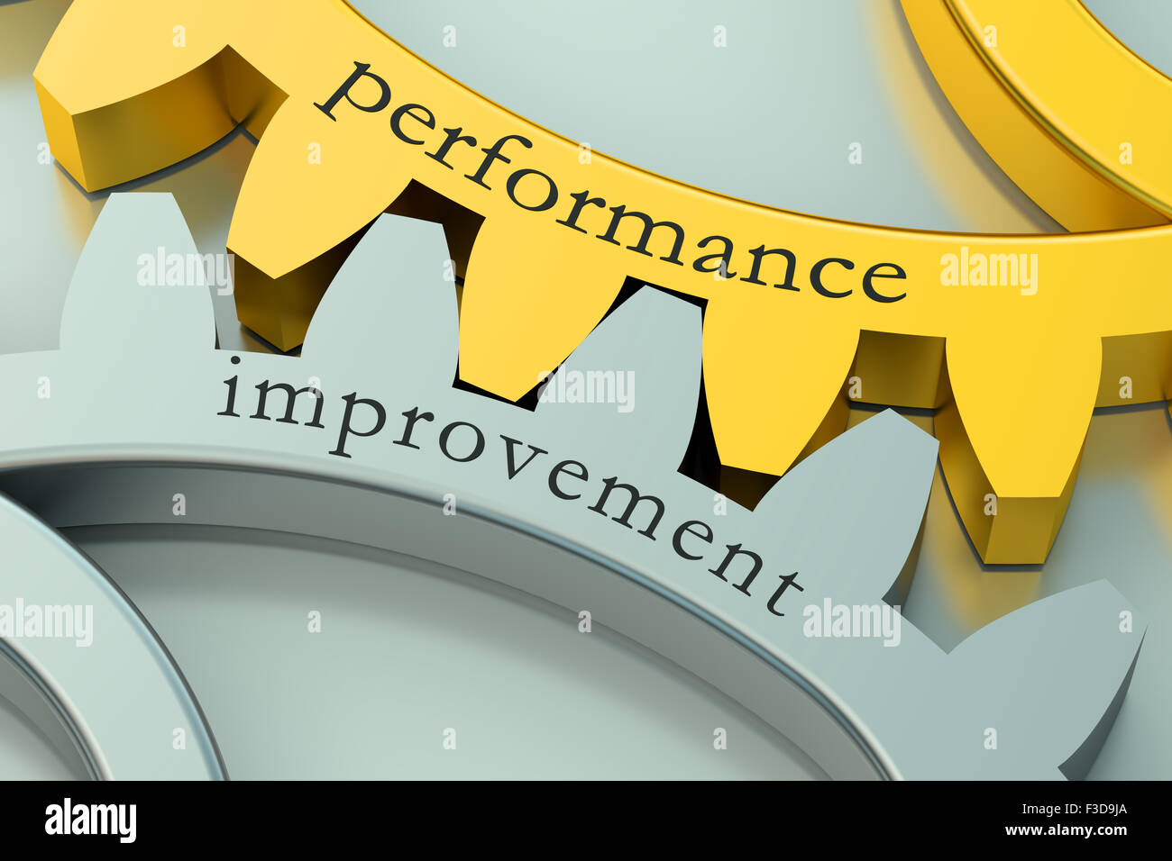 Performance Improvement concept on the gearwheels Stock Photo
