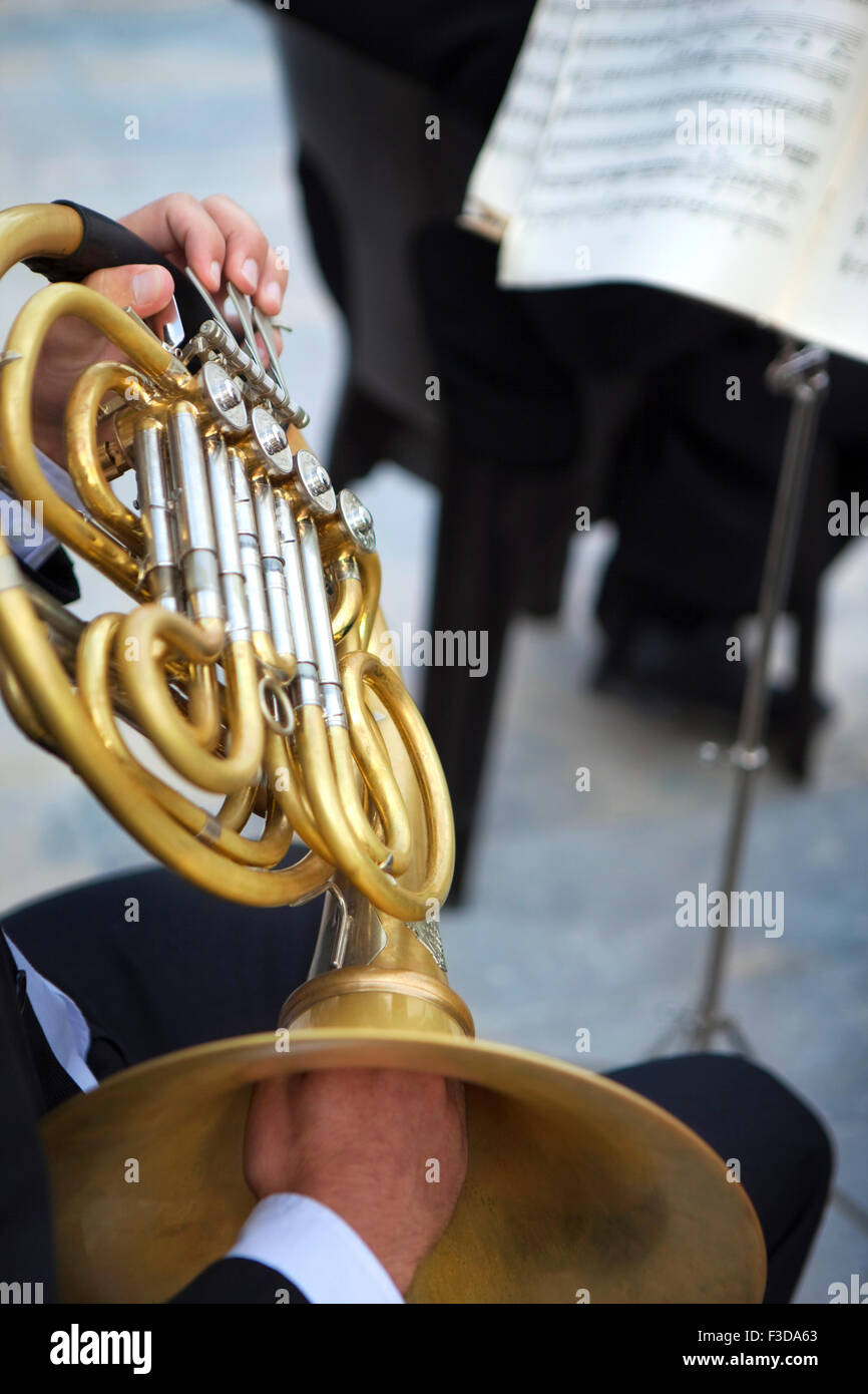 Musician playing tuba in a classic band Stock Photo Alamy