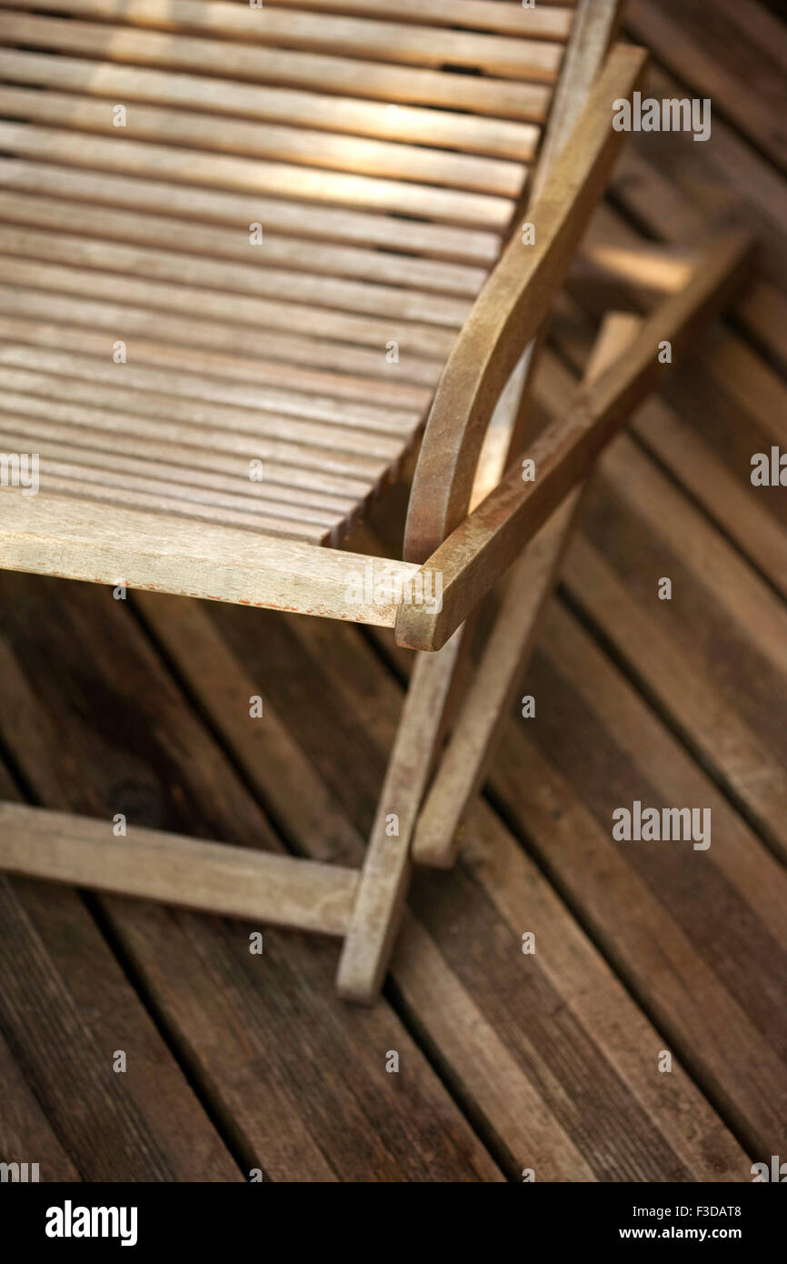 Deck wood chair hi-res stock photography and images - Alamy